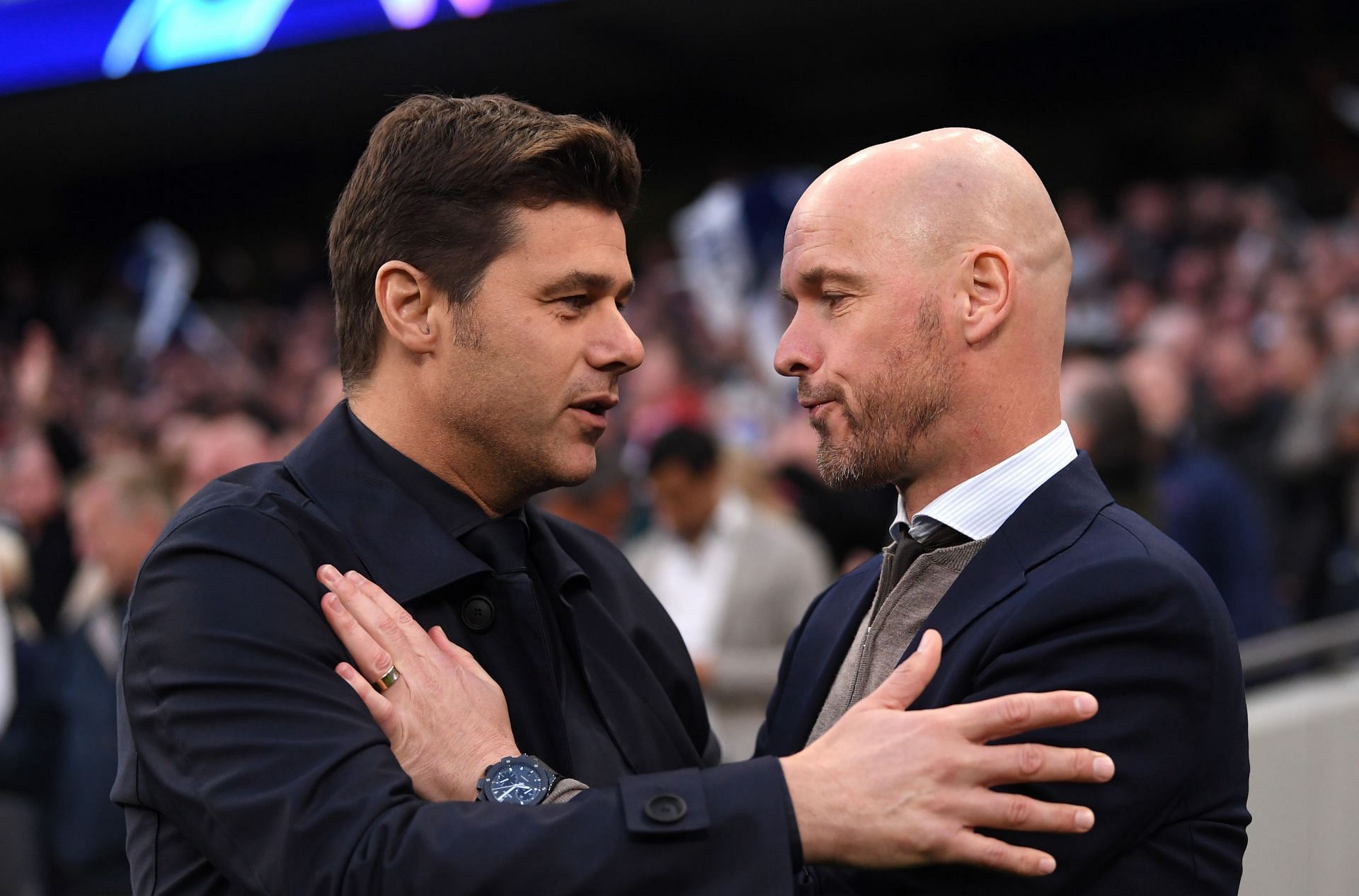 It had become a two-man race between Pochettino (left) and Ten Hag (right)